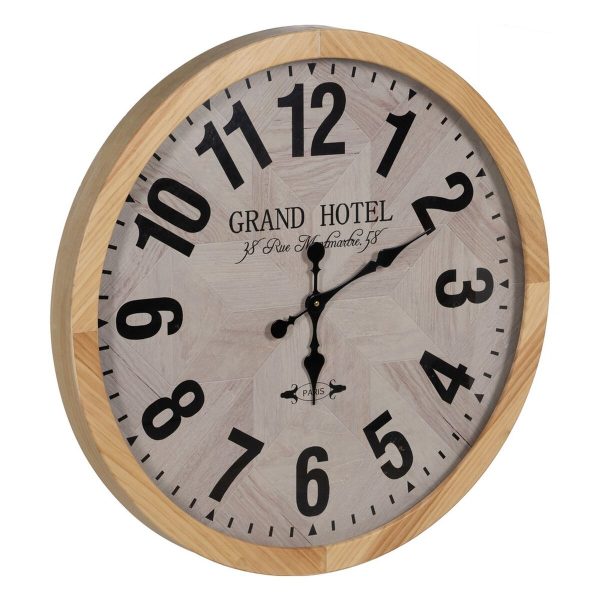 Wall Clock White Natural Wood Crystal 76 x 76 x 6 cm Online