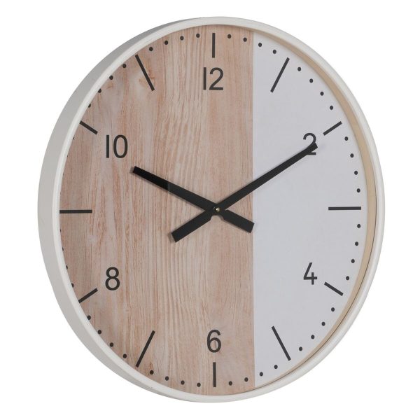 Wall Clock White Natural Wood 60 x 60 x 5,5 cm Online Sale