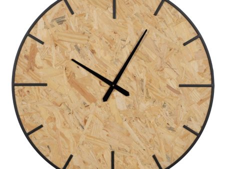 Wall Clock Black Natural PVC Iron MDF Wood 80 x 4,5 x 80 cm Discount