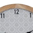 Wall Clock White Natural Wood Crystal 60 x 60 x 6,5 cm Hot on Sale