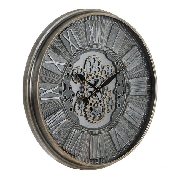 Wall Clock Grey Crystal Iron 69,5 x 9 x 69,5 cm (3 Units) Supply