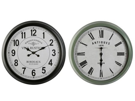 Wall Clock Home ESPRIT Black Green Metal Crystal 70 x 9 x 70 cm (2 Units) Cheap