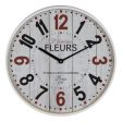 Wall Clock White Wood Crystal 40 x 40 x 4,5 cm Online Hot Sale