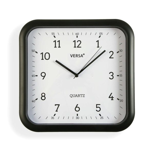 Wall Clock Versa Black Plastic Quartz 3,5 x 28,5 x 29,5 cm For Cheap