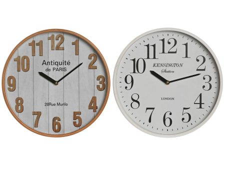 Wall Clock Home ESPRIT White Crystal MDF Wood 32 x 4,5 x 32 cm (2 Units) Online