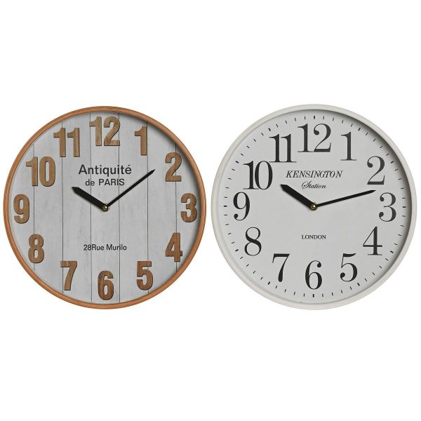 Wall Clock Home ESPRIT White Crystal MDF Wood 32 x 4,5 x 32 cm (2 Units) Online