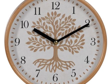 Wall Clock Tree White Natural Wood Crystal 22 x 22 x 4,5 cm Online now