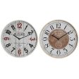 Wall Clock Home ESPRIT White Crystal MDF Wood 40 x 4,5 x 40 cm (2 Units) Online