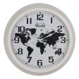 Wall Clock World Map White Black Iron 70 x 70 x 6,5 cm Fashion