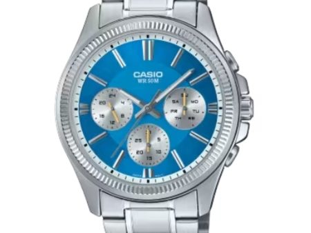 Men s Watch Casio DAY DATE MULTIFUNCTION - LIGHT BLUE For Cheap