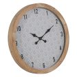 Wall Clock White Natural Wood Crystal 60 x 60 x 6,5 cm Hot on Sale