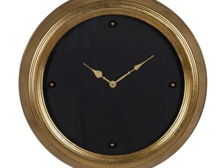 Wall Clock Black Golden PVC Crystal Iron MDF Wood 46 x 6 x 46 cm Cheap