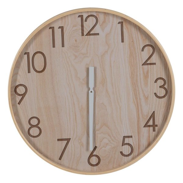 Wall Clock Natural Wood 60 x 60 x 5,5 cm For Discount