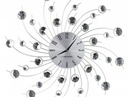 Wall Clock Esperanza EHC004 Black Silver Silver Metal 150 cm Online Hot Sale