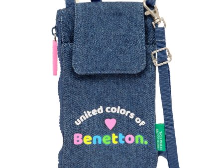 Purse Benetton Denim Mobile Bag Blue Cheap