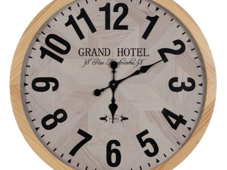 Wall Clock White Natural Wood Crystal 76 x 76 x 6 cm Online