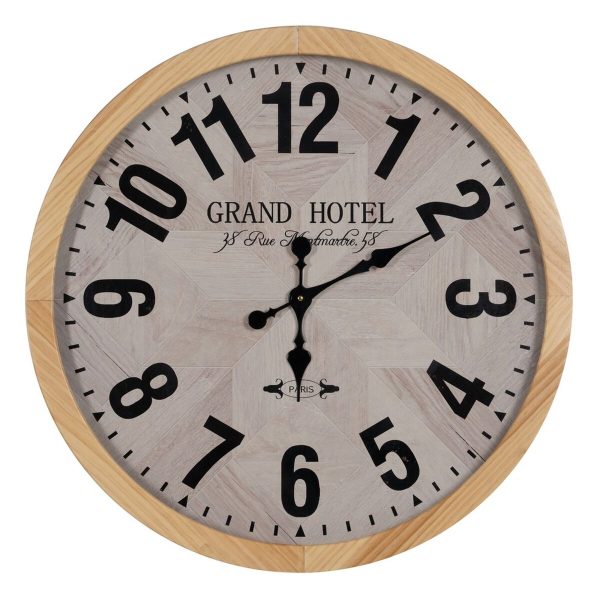 Wall Clock White Natural Wood Crystal 76 x 76 x 6 cm Online