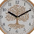 Wall Clock Tree White Natural Wood Crystal 22 x 22 x 4,5 cm Online now