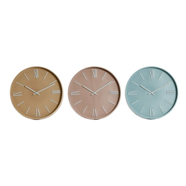 Wall Clock Home ESPRIT Blue Pink Mustard PVC 30 x 4 x 30 cm (3 Units) Online