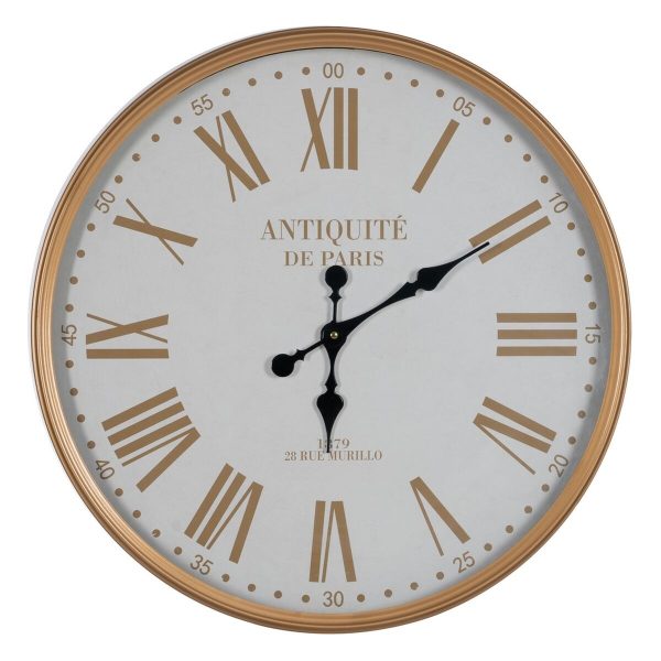 Wall Clock White Natural Iron 60 x 60 x 6 cm Online Sale