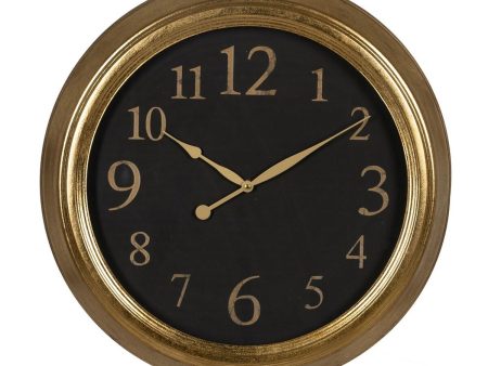 Wall Clock Black Golden PVC Crystal Iron MDF Wood 47 x 5,5 x 47 cm Fashion