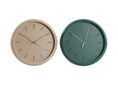 Wall Clock Home ESPRIT Green Pink PVC Modern 30 x 4 x 30 cm (2 Units) Online now