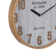 Wall Clock White Natural Wood Crystal 32 x 32 x 4,5 cm Online Sale