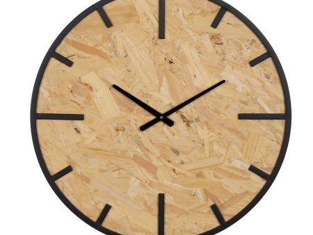 Wall Clock Black Natural PVC Iron MDF Wood 60 x 4,5 x 60 cm Online Sale