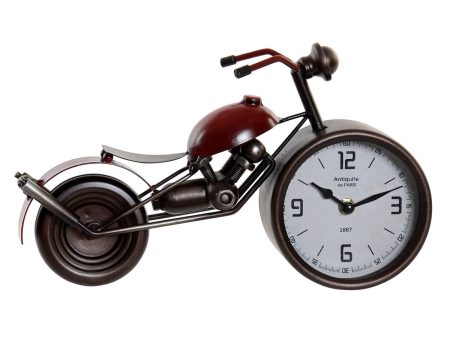 Table clock Home ESPRIT Red Metal Crystal MDF Wood Motorbike Vintage 32,5 x 10 x 18 cm Online Sale