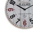 Wall Clock White Wood Crystal 40 x 40 x 4,5 cm Online Hot Sale