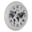 Wall Clock World Map White Black Iron 70 x 70 x 6,5 cm Fashion