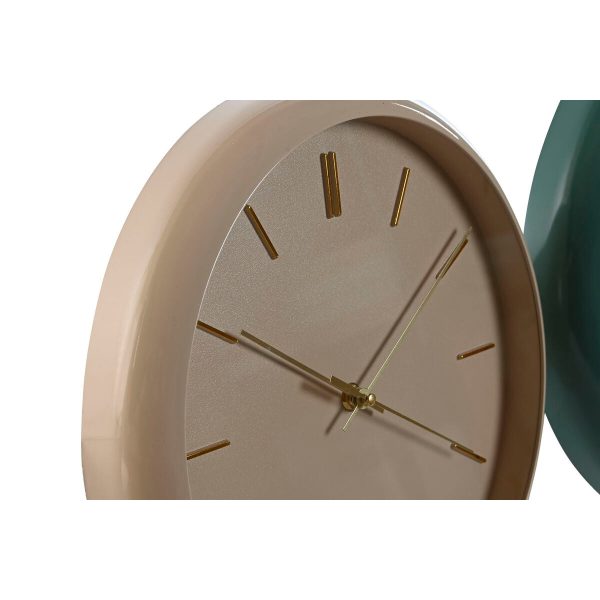 Wall Clock Home ESPRIT Green Pink PVC Modern 30 x 4 x 30 cm (2 Units) Online now