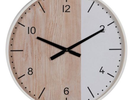 Wall Clock White Natural Wood 60 x 60 x 5,5 cm Online Sale