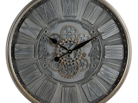 Wall Clock Grey Crystal Iron 69,5 x 9 x 69,5 cm (3 Units) Supply