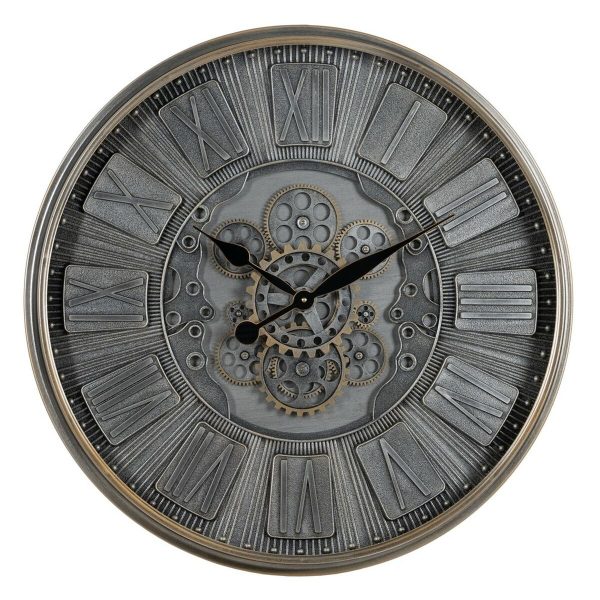 Wall Clock Grey Crystal Iron 69,5 x 9 x 69,5 cm (3 Units) Supply