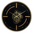 Wall Clock Black Golden Iron 46 x 7 x 46 cm Discount