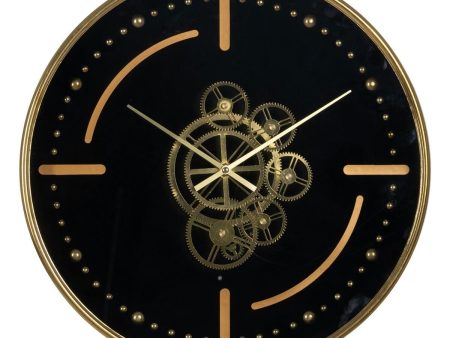 Wall Clock Black Golden Iron 46 x 7 x 46 cm Discount