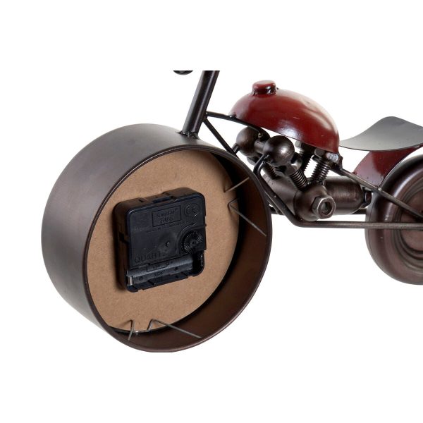 Table clock Home ESPRIT Red Metal Crystal MDF Wood Motorbike Vintage 32,5 x 10 x 18 cm Online Sale