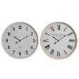 Wall Clock Home ESPRIT White Crystal MDF Wood 53 x 6 x 53 cm (2 Units) For Sale