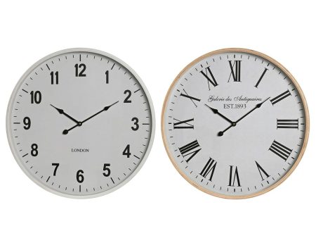 Wall Clock Home ESPRIT White Crystal MDF Wood 53 x 6 x 53 cm (2 Units) For Sale