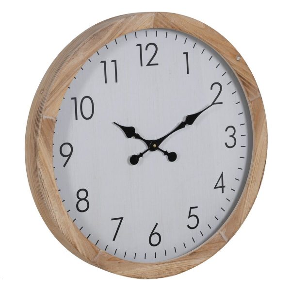 Wall Clock White Wood 60 x 60 x 6,5 cm Discount