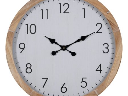 Wall Clock White Wood 60 x 60 x 6,5 cm Discount