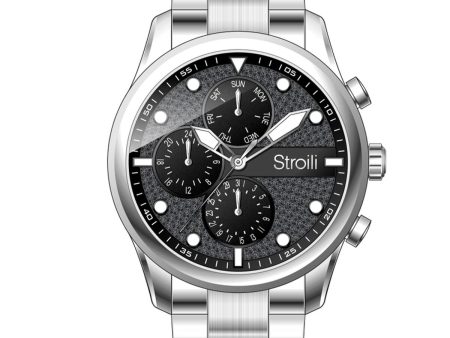 Men s Watch Stroili 1683278 Black Silver Online now