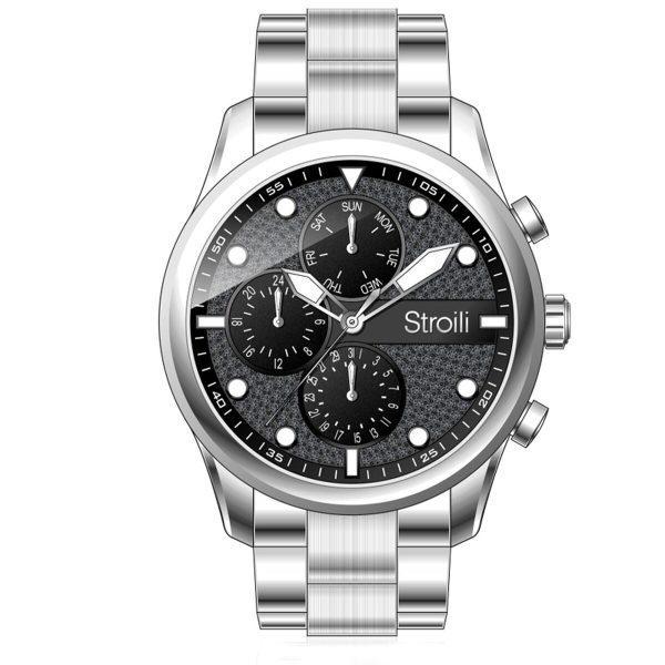 Men s Watch Stroili 1683278 Black Silver Online now