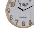 Wall Clock White Natural Wood Crystal 32 x 32 x 4,5 cm Online Sale