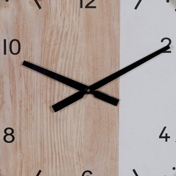 Wall Clock White Natural Wood 60 x 60 x 5,5 cm Online Sale