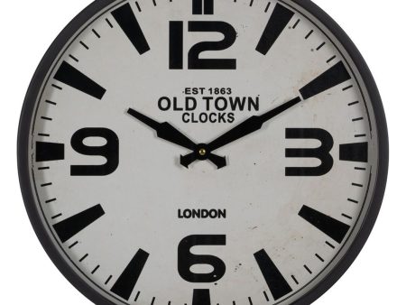 Wall Clock White Black Iron 46 x 46 x 6 cm For Cheap