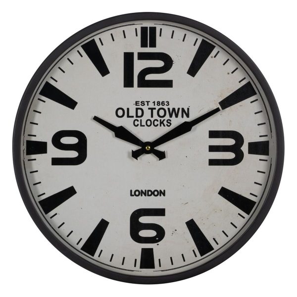 Wall Clock White Black Iron 46 x 46 x 6 cm For Cheap