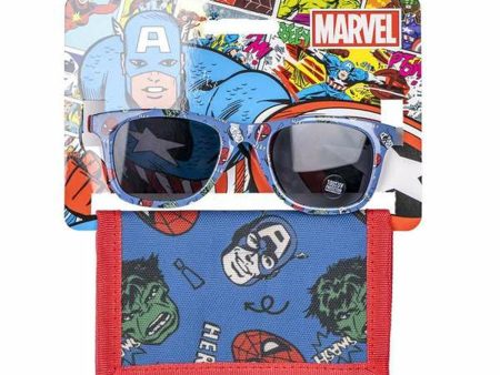 Sunglasses and Wallet Set The Avengers 2 Pieces Blue For Discount