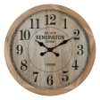 Wall Clock Natural Wood Crystal 60 x 60 x 6,5 cm Sale